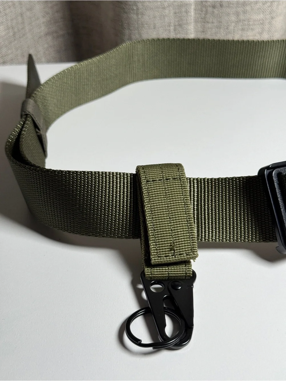 Fairwin Tactical Belt Olive Green Quick Release Buckle with Keychain - Picture 3 of 5